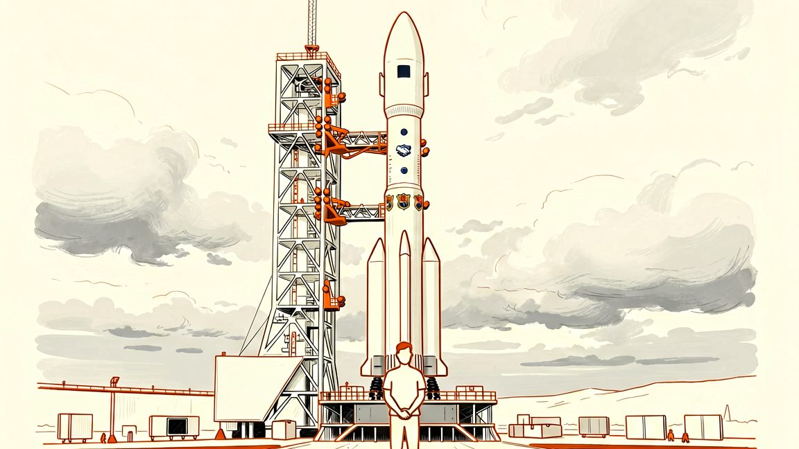 Spectrum carrier rocket on the launch pad at Andøya Spaceport, Norway
