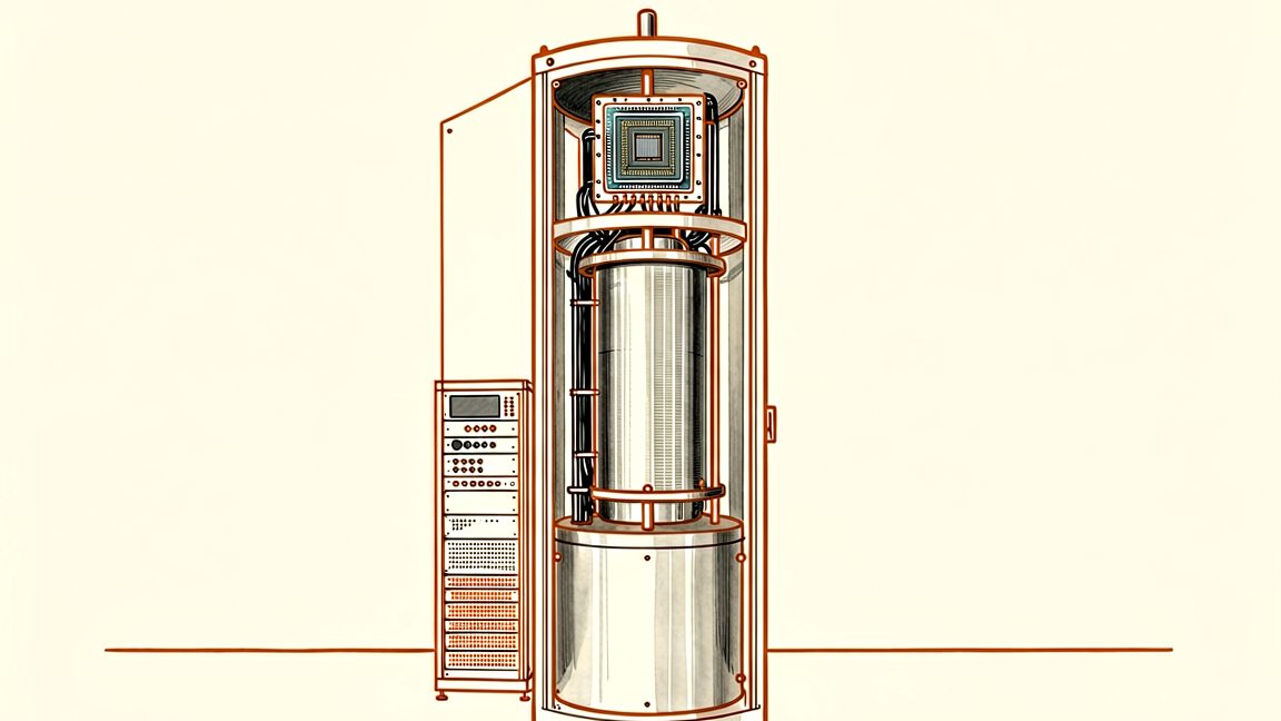 D‑Wave Advantage quantum annealer system (dilution refrigerator housing the quantum processor) at D‑Wave’s Burnaby headquarters
