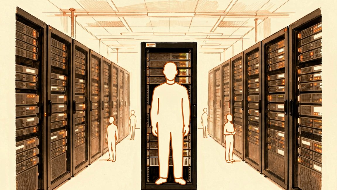 Server rack in the data centre that powers German robo‑advisor platforms such as Fondsconsult