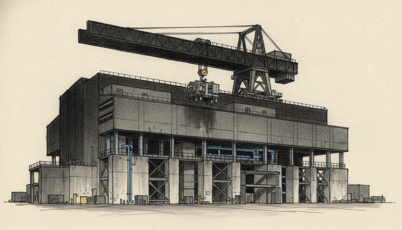 55‑tonne gantry crane installed at the SIXEP Continuity Plant, Sellafield