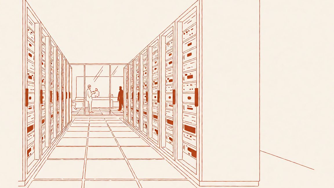 The server rack aisle inside Commodity Information Inc.'s data‑center that hosts the shared pricing database used by the two U.S. sugar refiners