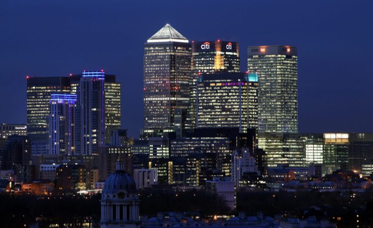 Canary Wharf Skyline seen at Night