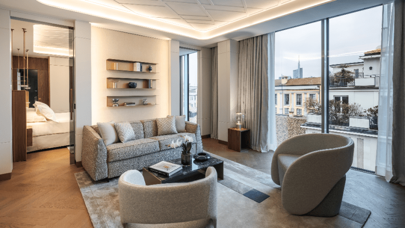 The Casa Baglioni hotel in the Brera district of Milan, Italy