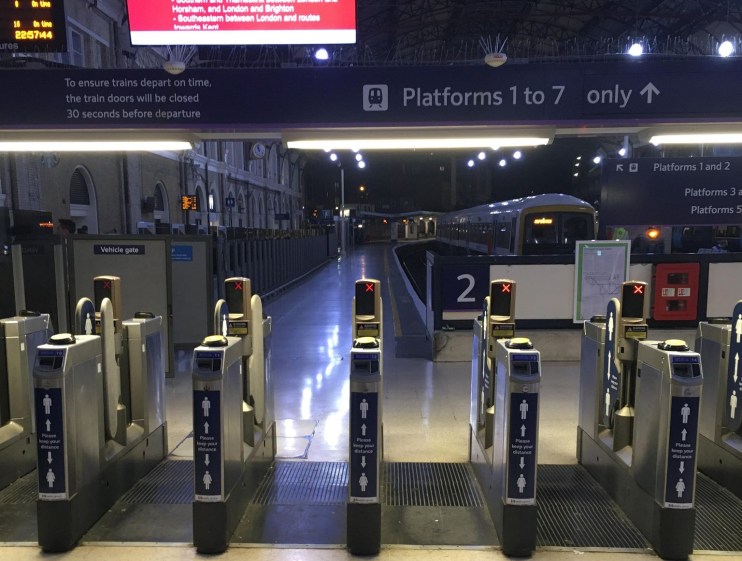 Tube trains are unable to stop at London Victoria this morning.