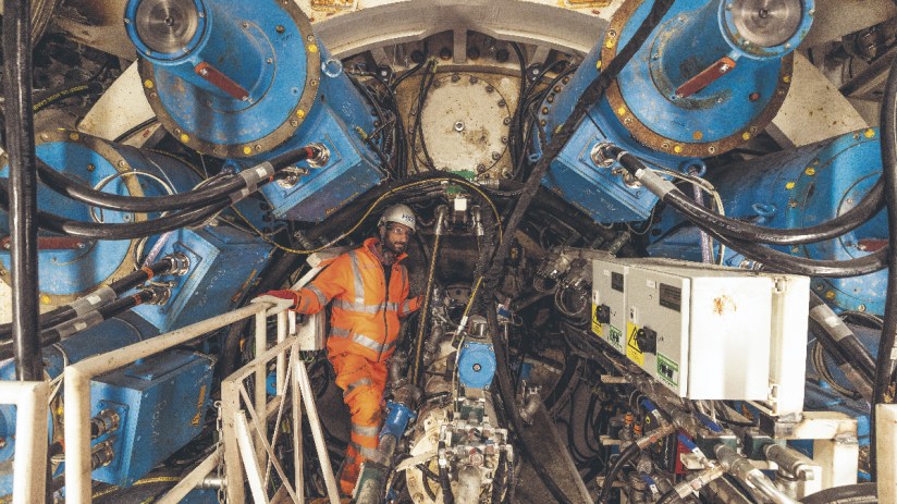 RUISLIP, ENGLAND - OCTOBER 06: One of the two Tunnel Boring Machines, (TBMs) run by HS2 ltd begins its operation on October 06, 2022 in Ruislip, England. The two 2,050 tonnes machines, will begin excavating the high speed railway tunnels 24/7 for the next 2 years, to create 5 miles of the 8.4 mile Northolt Tunnel for HS2 trains, which will travel to Old Oak Common. (Photo by Dan Kitwood/Getty Images)