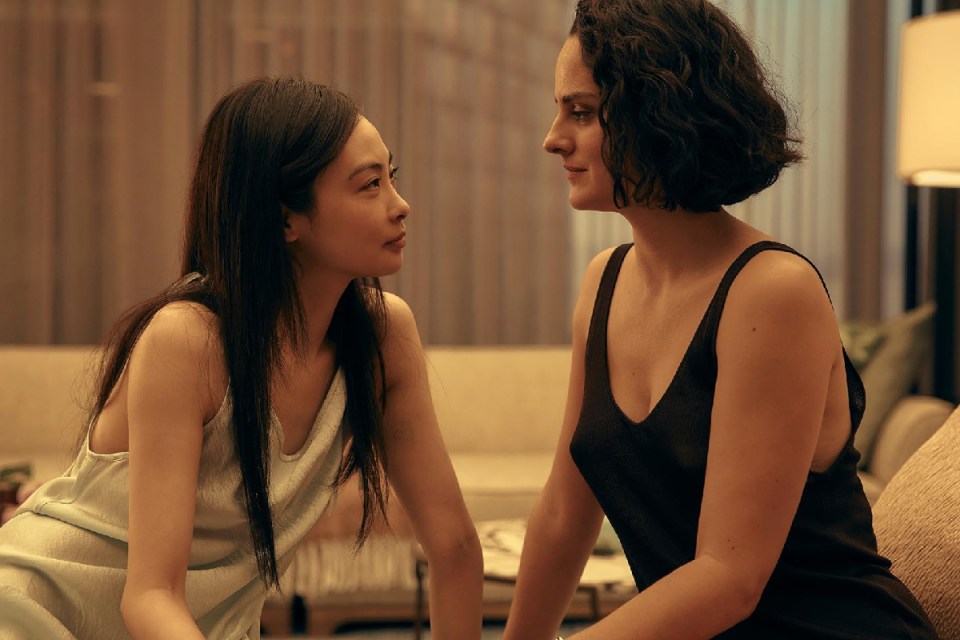 No&eacute;mie Merlant, right, plays the lead in Emmanuelle