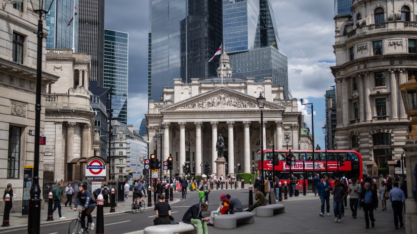 LONDON, ENGLAND - MAY 29: People pass through the Bank area of Canada on May 29, 2024 in London, England. In recent months, the UK's Chancellor of the Exchequer Jeremy Hunt has reportedly met with the boss of Shein, the Chinese-founded fashion retailer, to encourage the company to launch its initial public offering on the London Stock Exchange. London's reputation as a global financial hub has suffered in the wake of Brexit, compounded by an industry-wide slowdown in public offerings due to high interest rates and economic uncertainty. (Photo by Carl Court/Getty Images)
