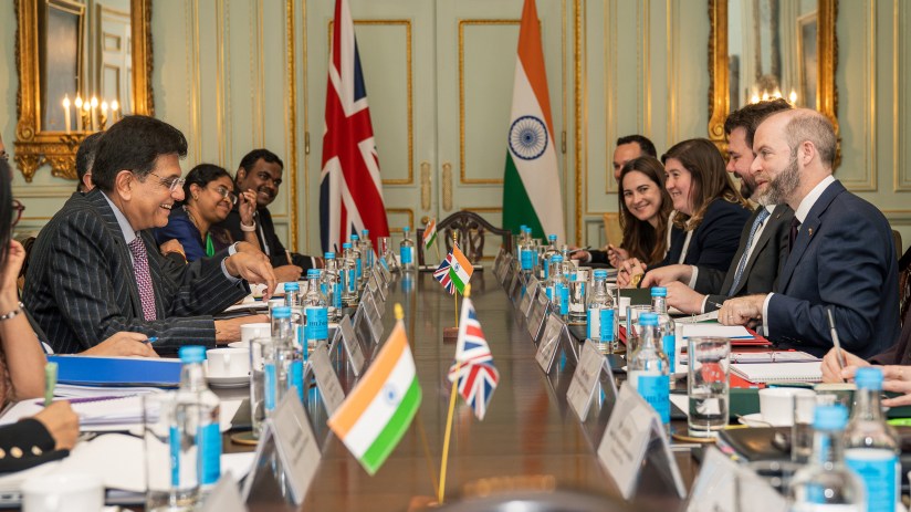 The Indian minister of commerce paid a visit to London to meet trade secretary Jonathan Reynolds. (Department for Business and Trade)