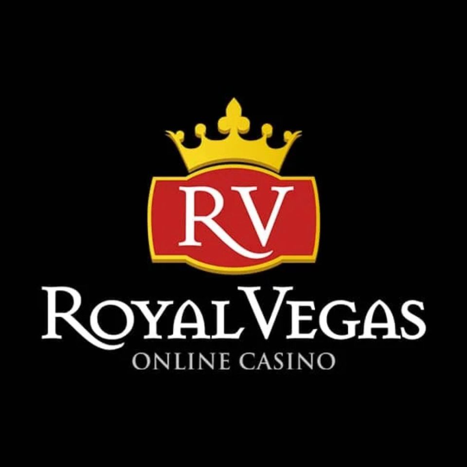 Royal Vegas Casino logo featuring a sleek design with bold, elegant typography and a vibrant color scheme on a business we...