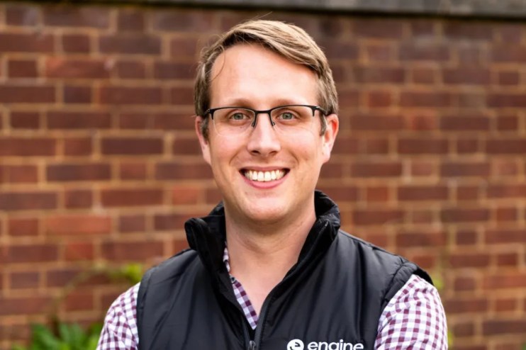 Sam Everington, Starling Bank CEO, stands outdoors, showcasing innovative banking engine technology.
