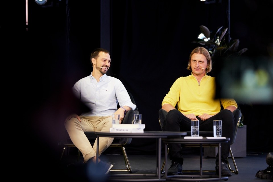 PR professionals interview Nik and Vlad in a business setting, discussing strategies and insights for effective communicat...