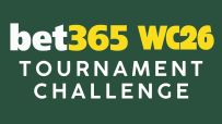 Bet365 WC26 Tournament Challenge promotional banner with vibrant graphics and bold text highlighting the event details