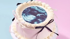 Ultrasound cake from Cake Box bakery, contributing to record sales growth in UK market, displayed on a countertop